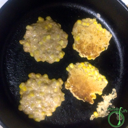 Morsels of Life - Corn Fritters Step 5 - Pan fry until browned on both sides.