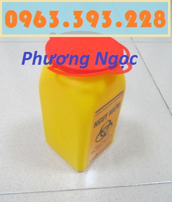 Hộp đựng vật sắc nhọn y tế 1.5 Lít, bình hủy kim tiêm y tế, bình đựng bơm tiêm H%25C4%2590KT1.5L5