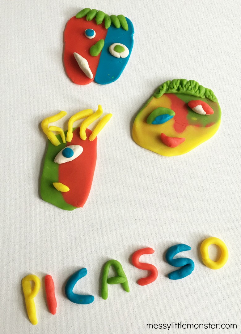 Picasso Art for Kids Playdough Faces Messy Little Monster