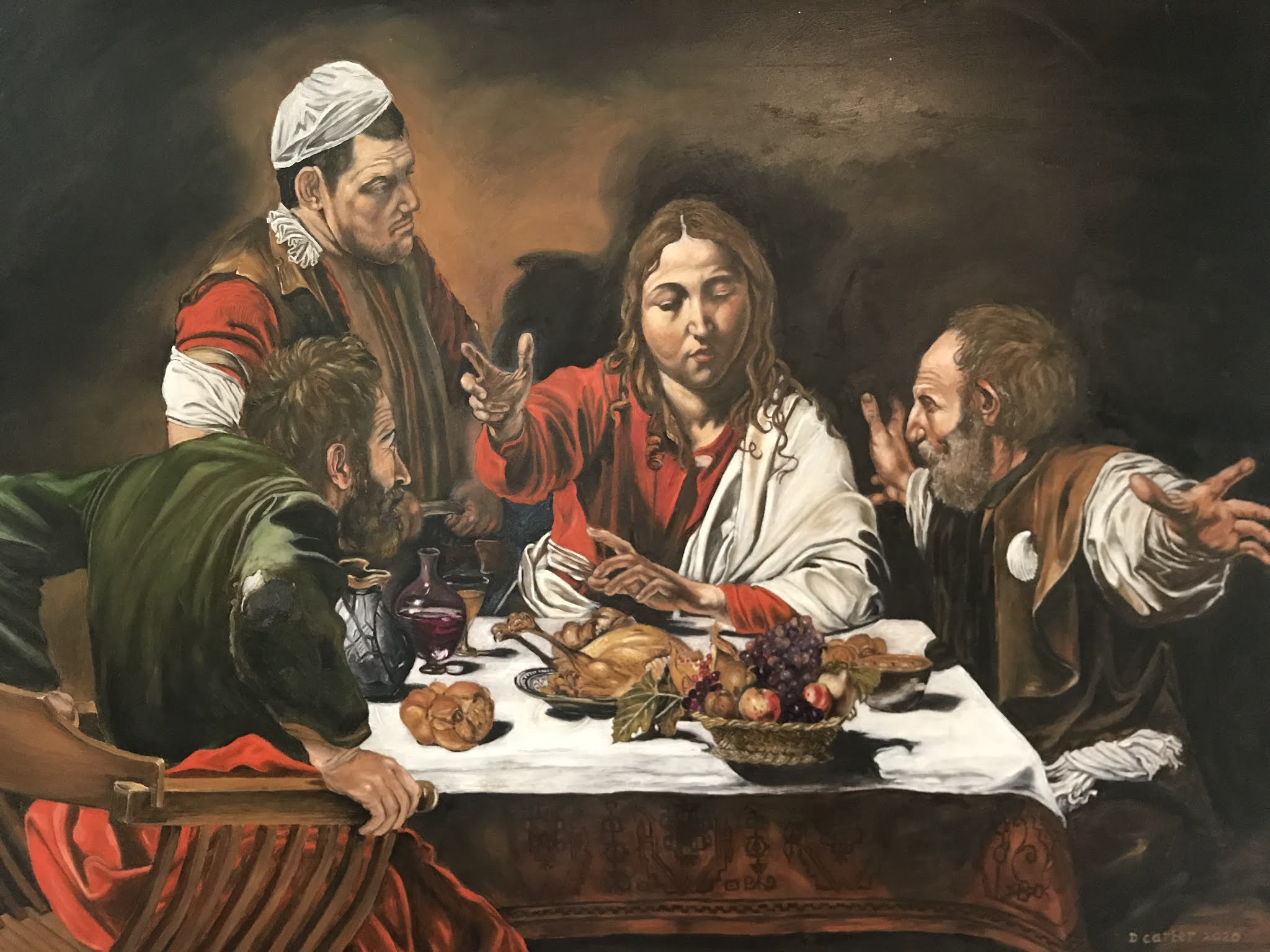 Old Remaster Caravaggio Supper at Emmaus
