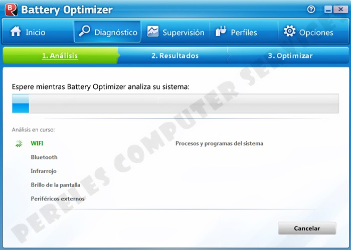 Battery Optimizer Herramienta para diagnosticar la batería de la computadora portátil "Laptop