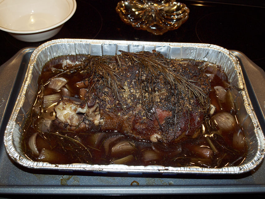 Pellet Smoker Cooking Smoked & Braised Leg of Goat Gyros