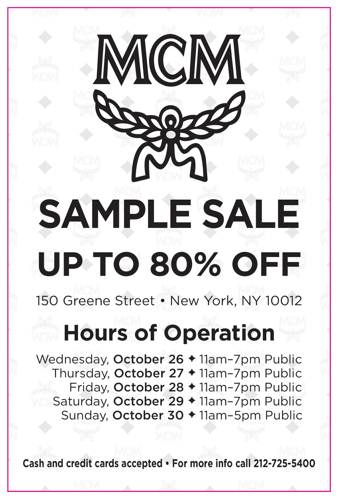 fashionably petite MCM Sample Sale 10/26 10/30/16