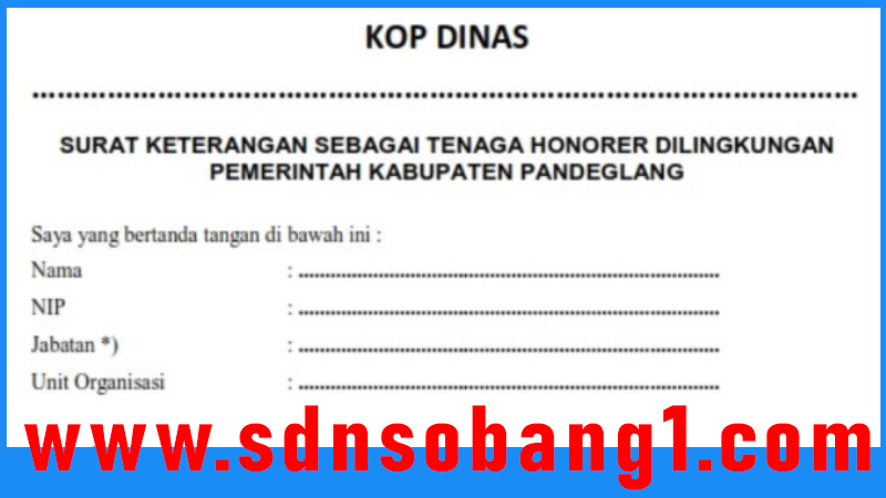 Download Surat Lamaran Pppk Guru Dan Surat Keterangan Honor Syarat Pendaftaran Pppk Tahun 2021 Sdn Sobang 1