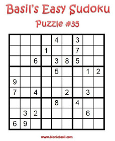 Basil's Easy Sudoku Puzzle #35 Brain Training with Cats ©BionicBasil® Downloadable Puzzle Fur Purrsonal Use Only