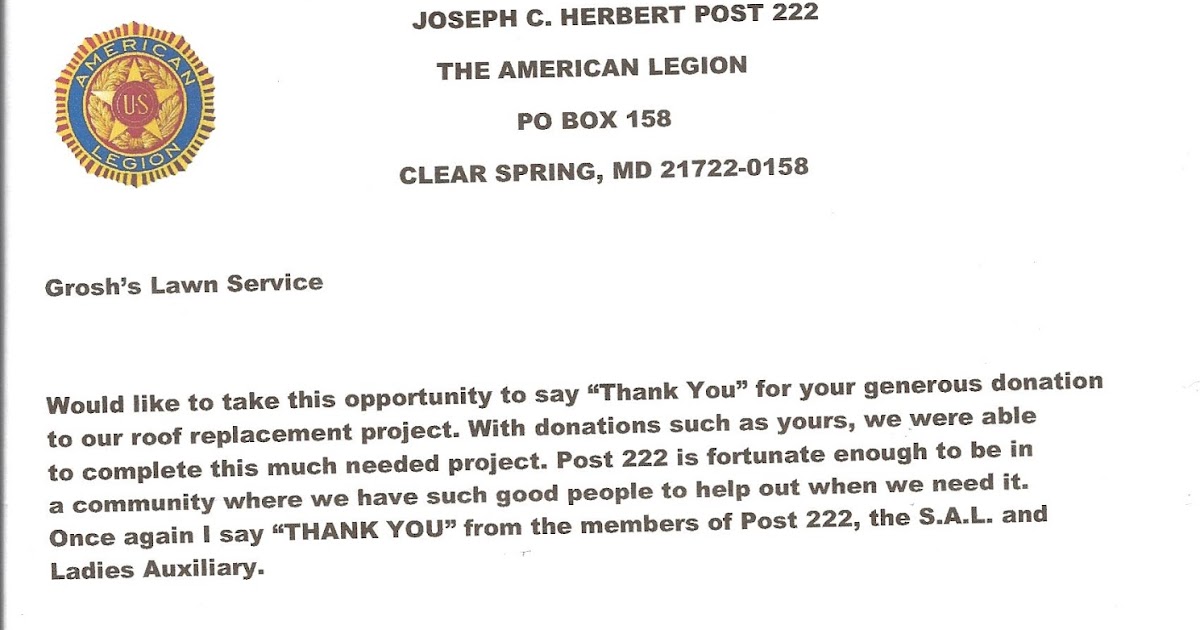 Lawn Care Service Donation American Legion Clear Spring MD Washington