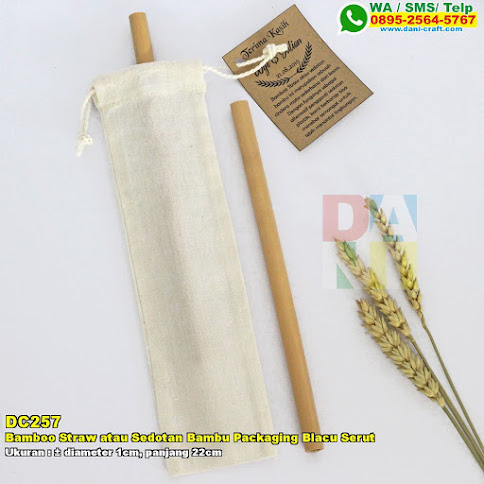 Bamboo Straw Atau Sedotan Bambu Packaging Blacu Serut