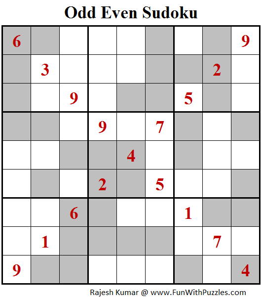 Odd Even Sudoku (Fun With Sudoku #132)
