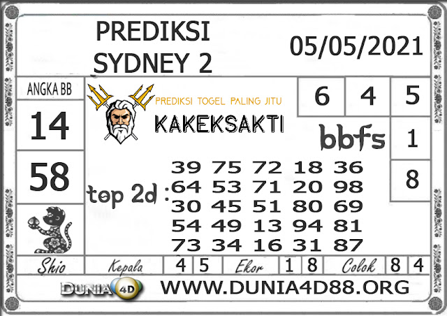 Prediksi Togel SYDNEY 2 DUNIA4D 05 MEI 2021 Prediksi Togel SYDNEY 2 DUNIA4D 05 MEI 2021