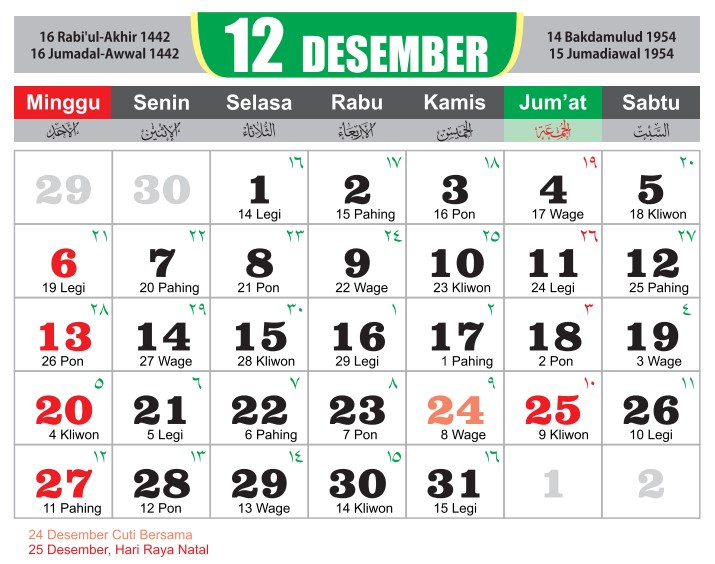 Download Kalender  Jawa 2021  Pdf Lengkap Bulan Januari 