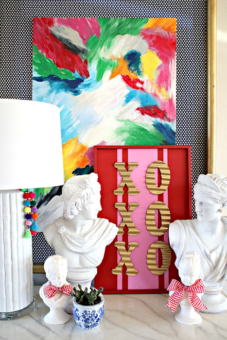 Easy Valentine's Day Painted Hugs and Kisses Sign || Dimples and Tangles