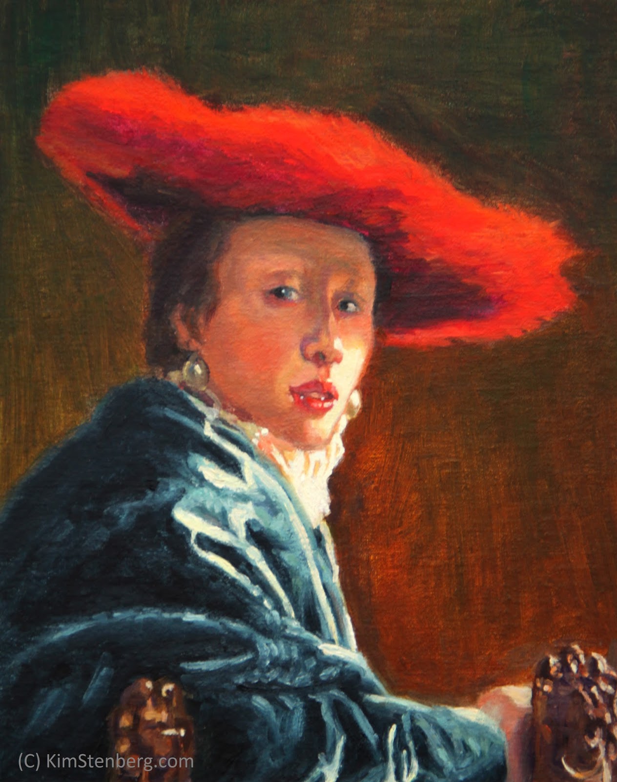 Kim Stenberg's Painting Journal "Detail from Vermeer's Girl with a Red
