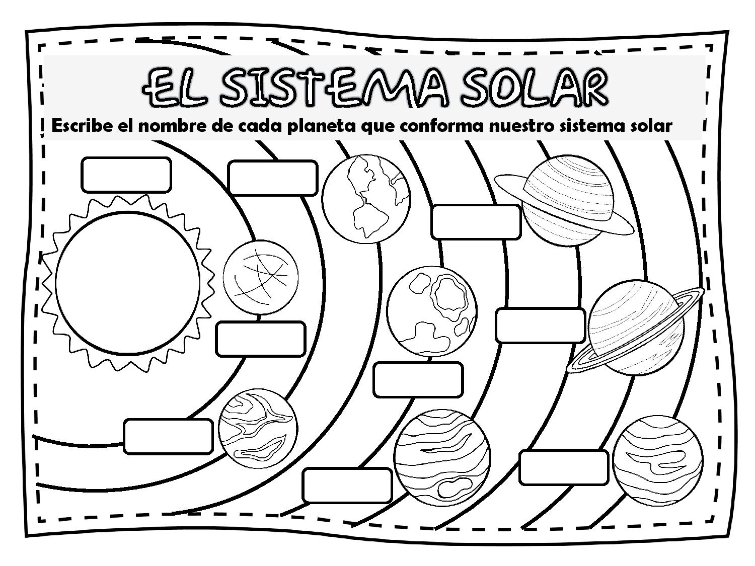 Fichas De Primaria El Sistema Solar