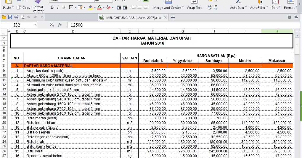 Software RAB Excel Untuk Menghitung Anggaran Biaya Bangun Rumah | Dream ...