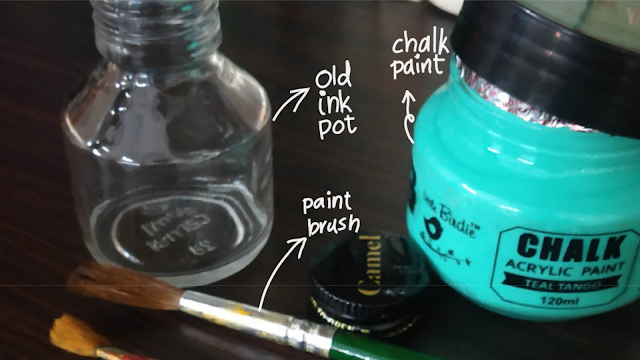Materials needed to upcycle an ink pot Materials needed to upcycle an ink pot