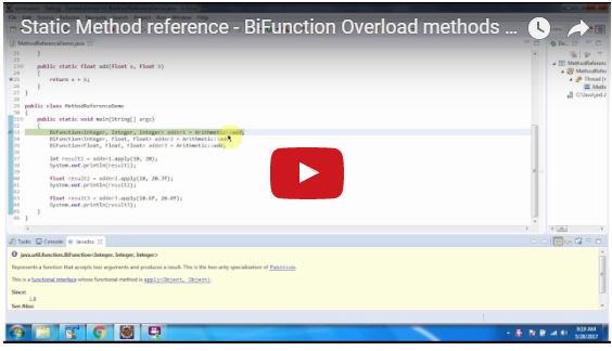 JAVA EE: Static Method reference - BiFunction Overload methods | Method ...