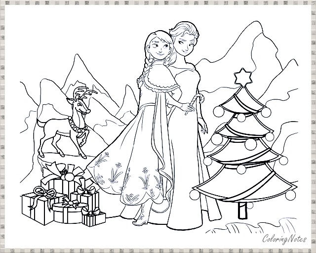 14 Cute Frozen Christmas Coloring Pages for Children Free ...