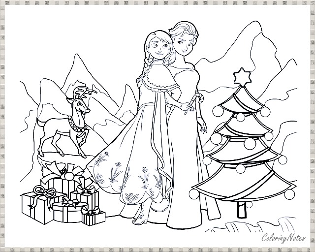 14 Cute Frozen Christmas Coloring Pages for Children Free Printable