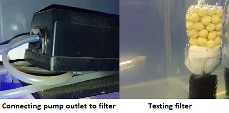 Testing aquarium internal filter