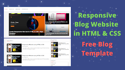 Responsive Blog Website in HTML & CSS || Blog Template