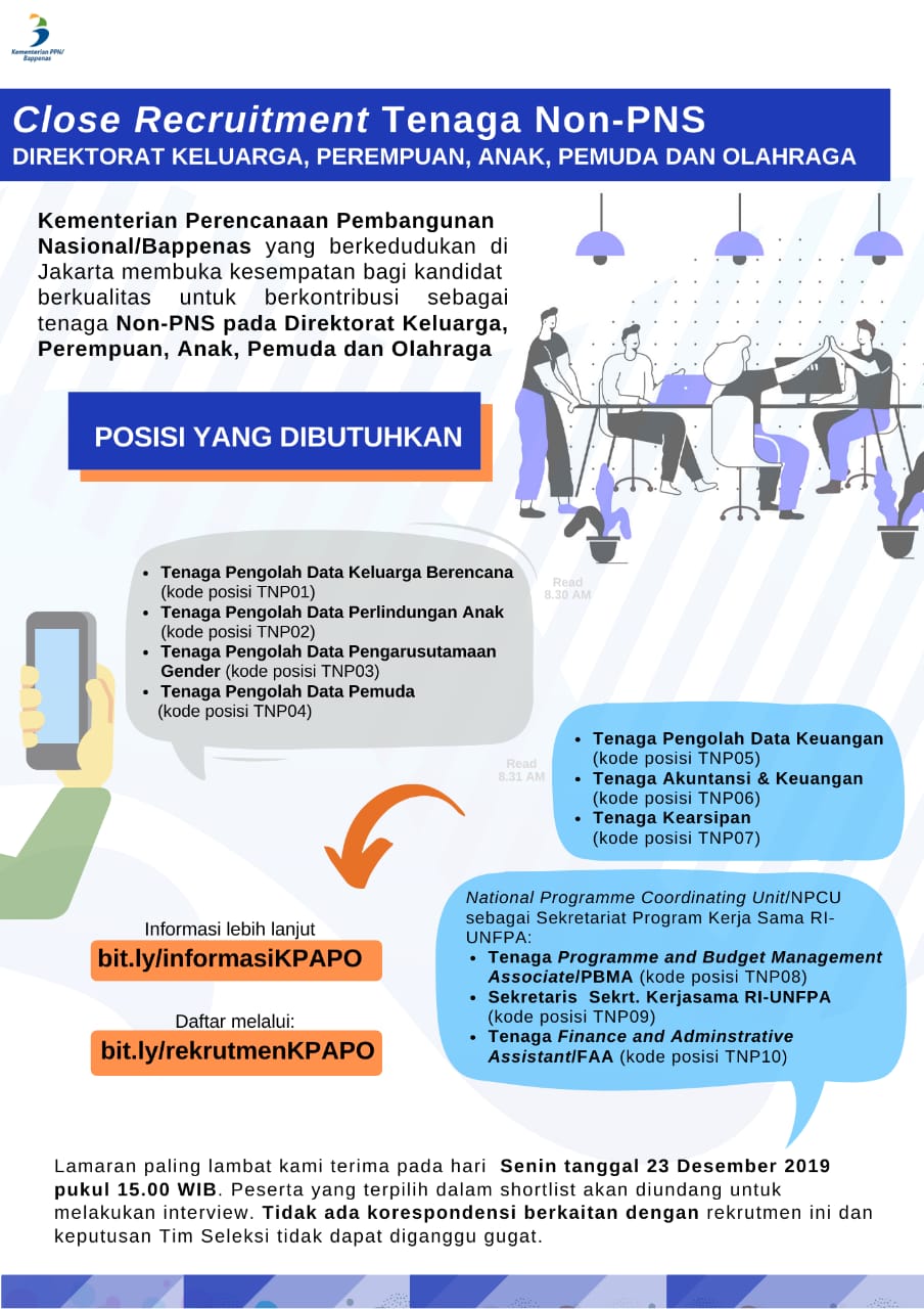 Lowongan Kerja Tenaga Non PNS Kementerian Perencanaan Pembangunan