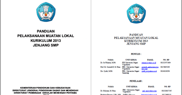 Panduan Pelaksanaan Muatan Lokal Kurikulum 2013 Smp Berkas Edukasi