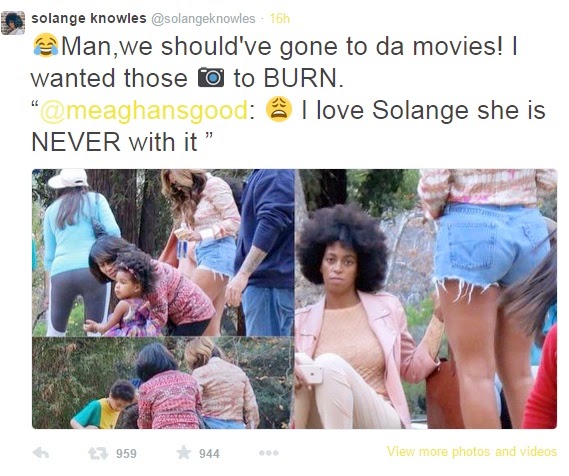 Solange Knowles is not pleased with paparazzi disturbing her family holidays