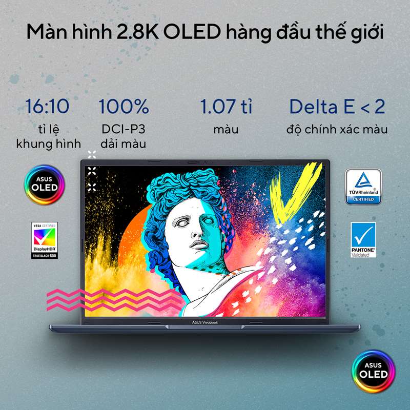 Laptop ASUS VivoBook 14X A1403ZA-KM161W - Chính hãng - I5-12500H/8GB/256GB PCIE/14.0 WQXGA OLED/WIN11/XANH 10 3