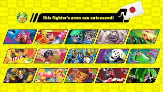 all 15 fighters from ARMS as showcased in the Direct