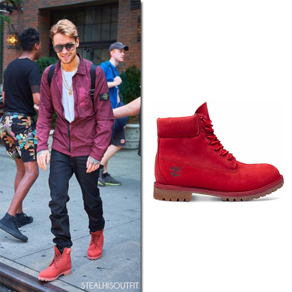 red timberland sneakers