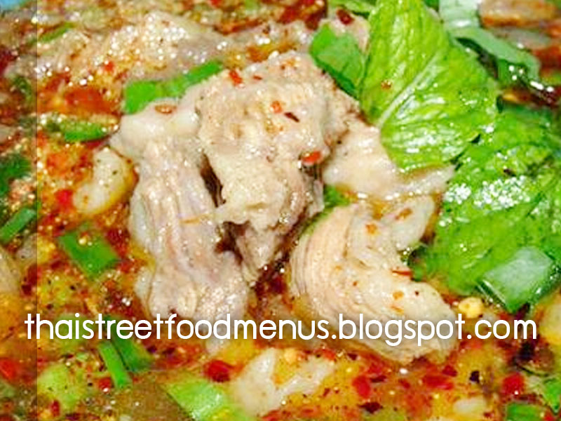 Thai Beef hot and sour soup menu (TomYumNue) Thai food menu Thai