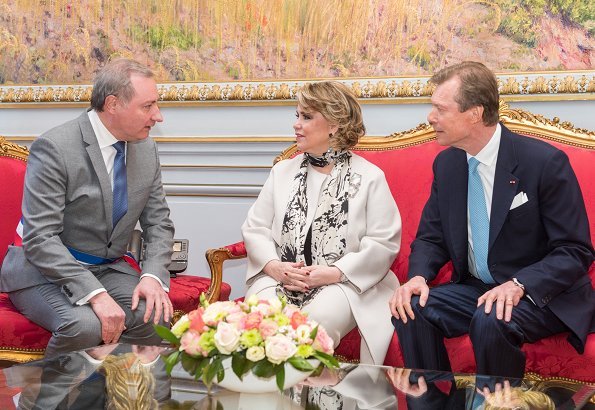Grand Duke Henri and Grand Duchess Maria Teresa  met with the mayor Jean-Luc Moudenc