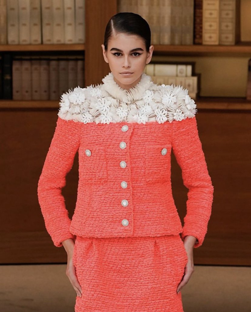 Kaia Gerber channels Jackie Onassis at the Chanel Haute Couture Paris