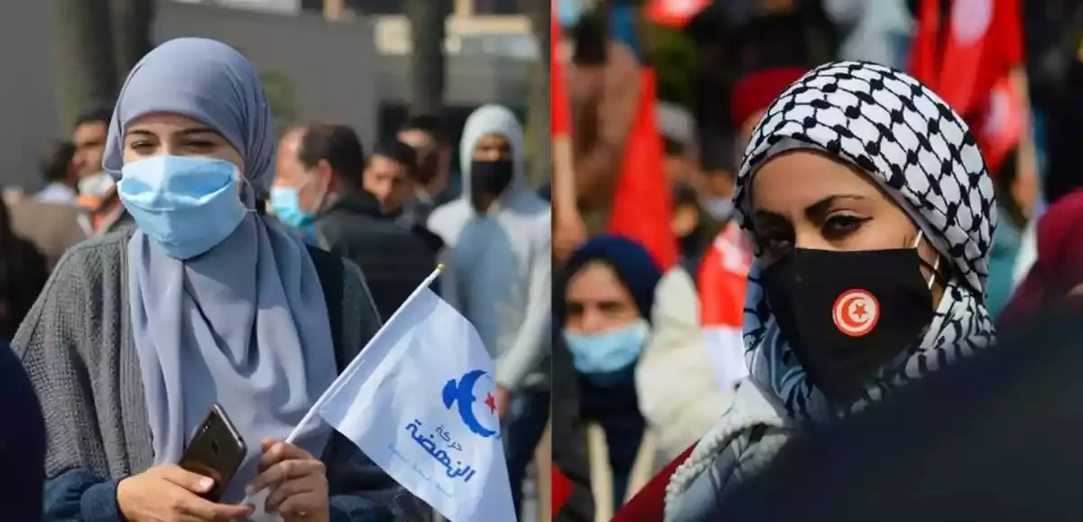 مسيرة النهضة، هل نجحت في دعم و تثبيت مكانها بين الاحزاب التونسية و سط النزاع على السلطة ، وضد قيس سعيد