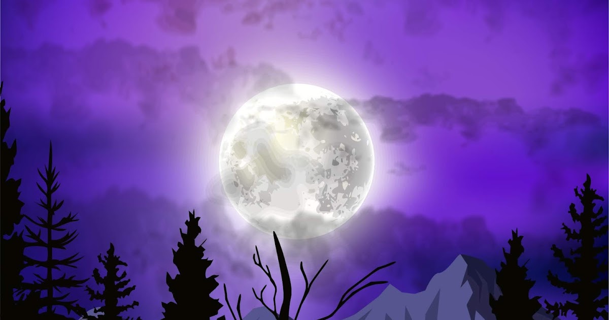 Full Moon Night Illustration | Free Download