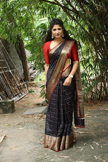 Roshini Prakash Saree Stills From Jada Movie Audio Launch