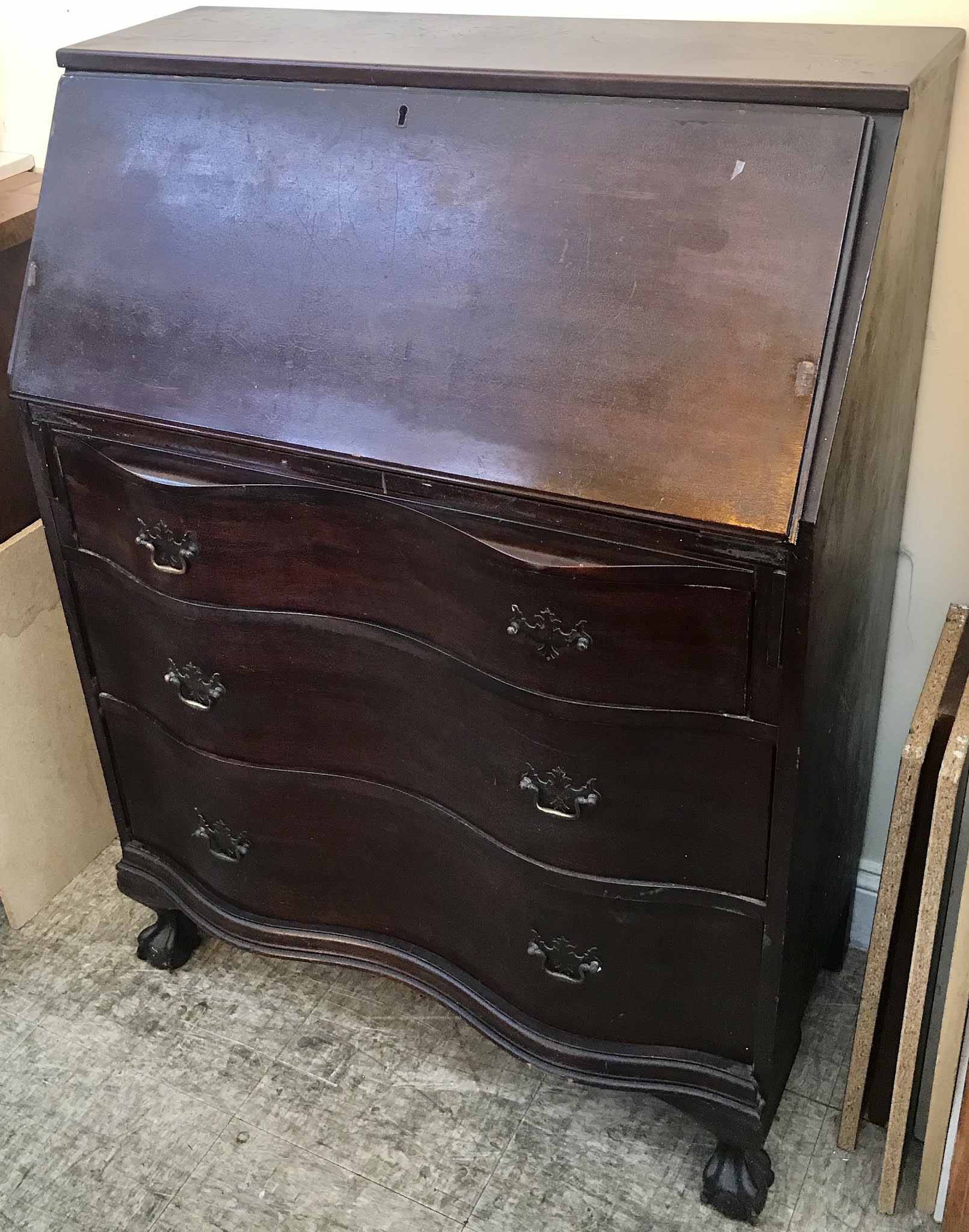 Vintage Secretary Desk With Hutch Antique Mahogany Se vrogue.co