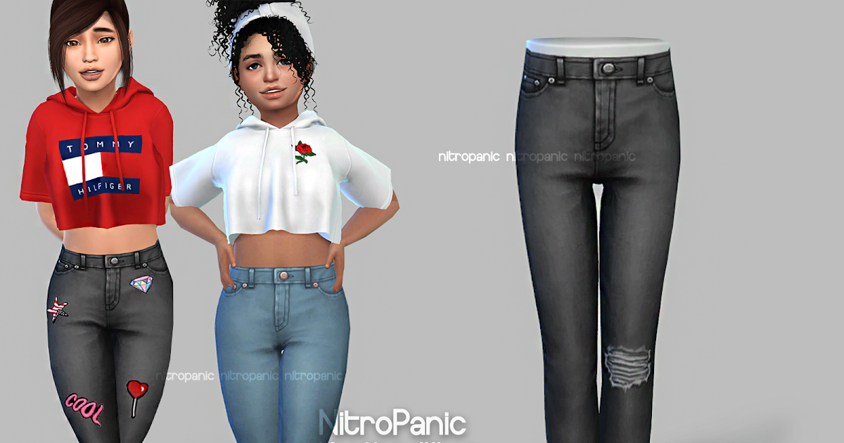 High Waist Kids For The Sims 4