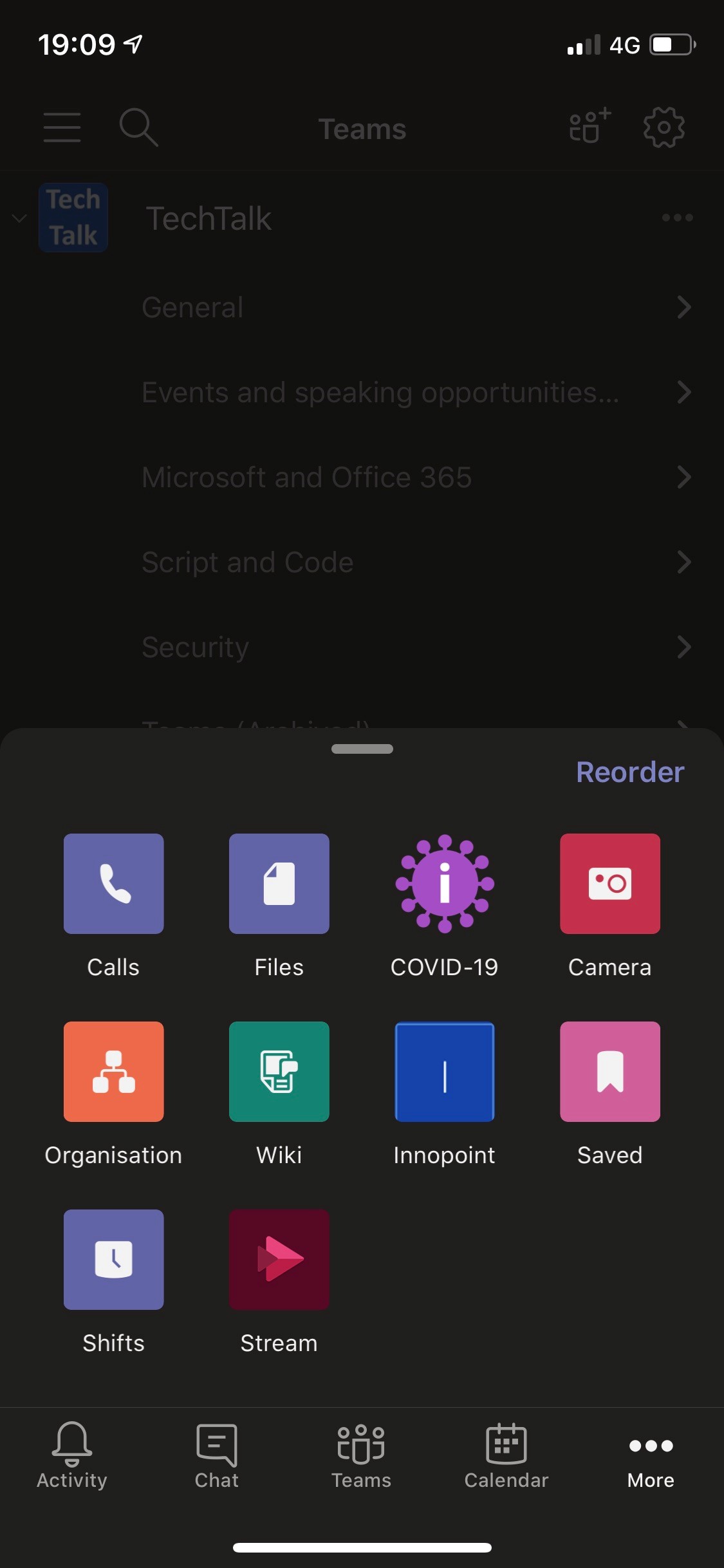 Pinned apps coming to the Teams Mobile client