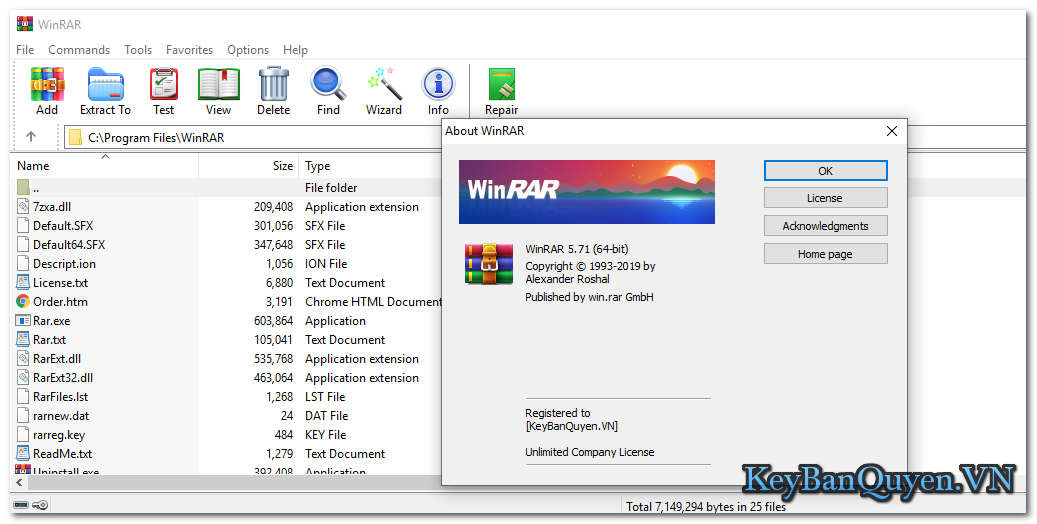 Tải phần mềm Winrar mới nhất + Key, Phần mềm nén File được sử dụng nhiều nhất.