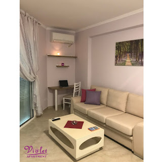 violet apartment, saranda, albania, living room, albabnian riviera