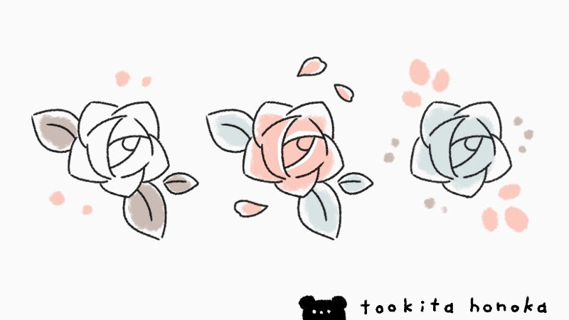薔薇 バラ の花の簡単かわいいイラスト 絵の描き方 シンプル 手書き ボールペン 手帳用 遠北ほのかのイラストサイト