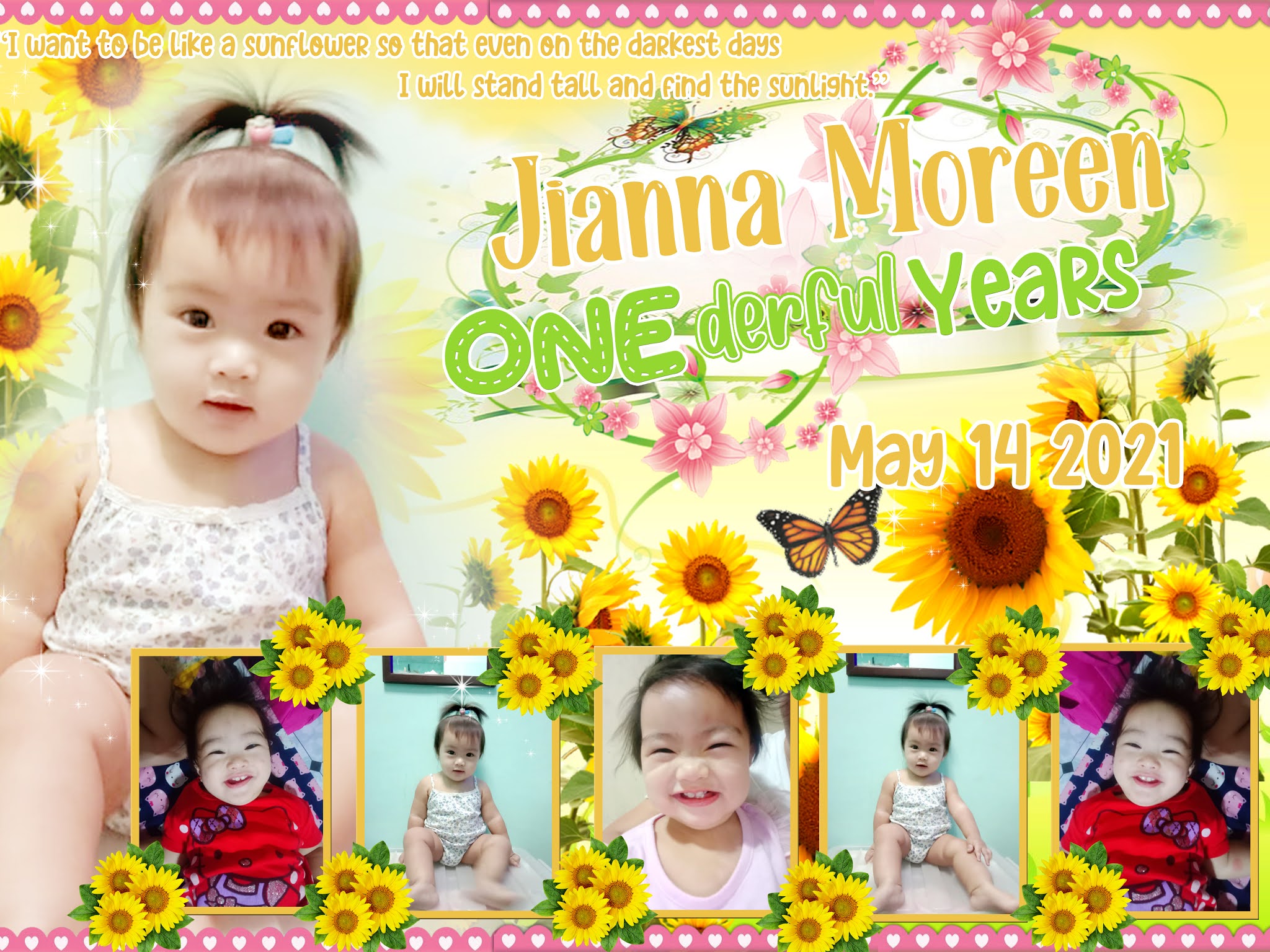 Sunflower Tarpaulin Layout for Birthday