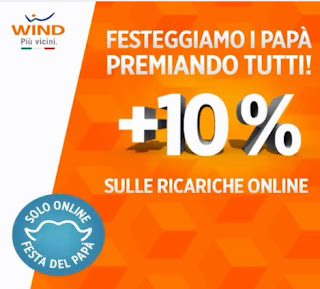 Promo Wind: ricarica online e ricevi il 10% in più in omaggio [solo oggi 19 marzo 2018]