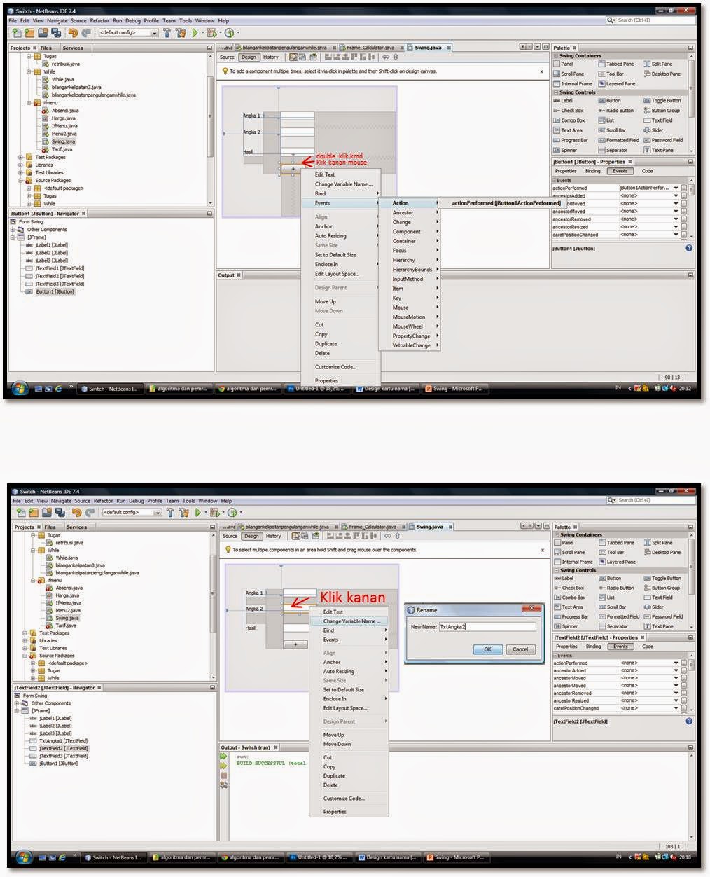 CARA PEMBUATAN APLIKASI SEDERHANA MENGGUNAKAN JAVA NETBEAN (SWING GUI