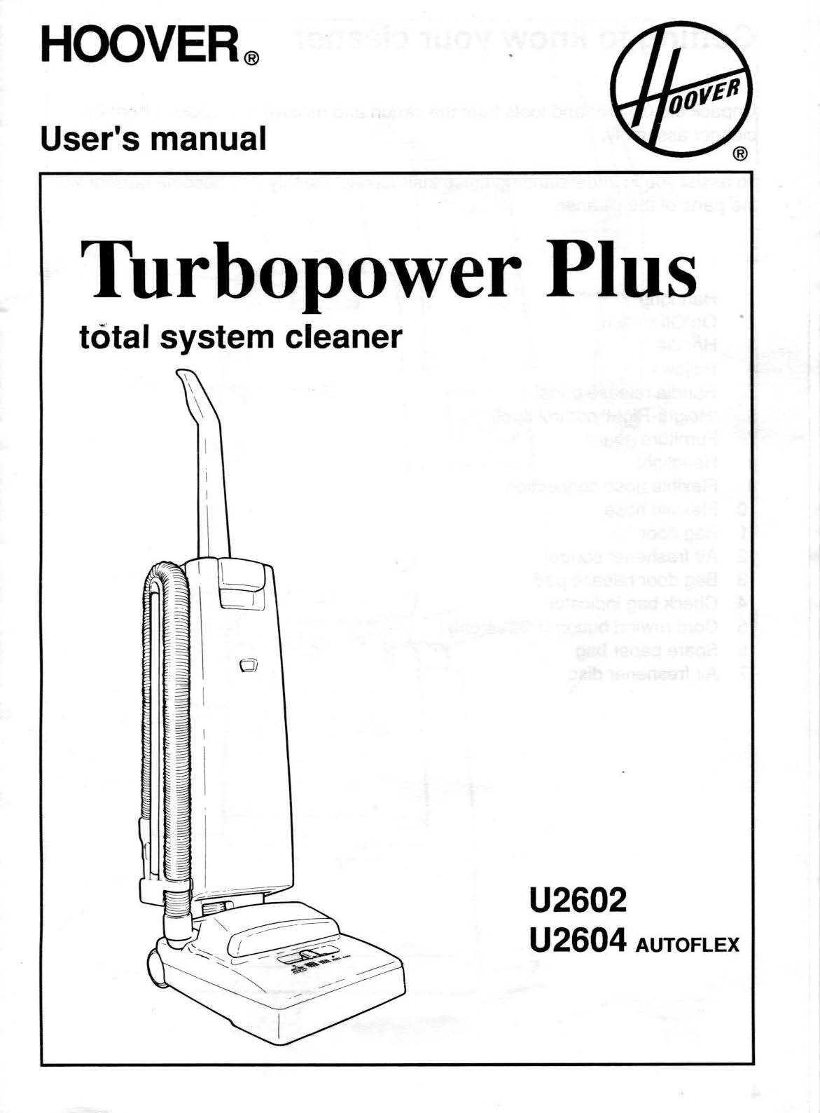 Hoover Turbopower Total System U2602 & U2604