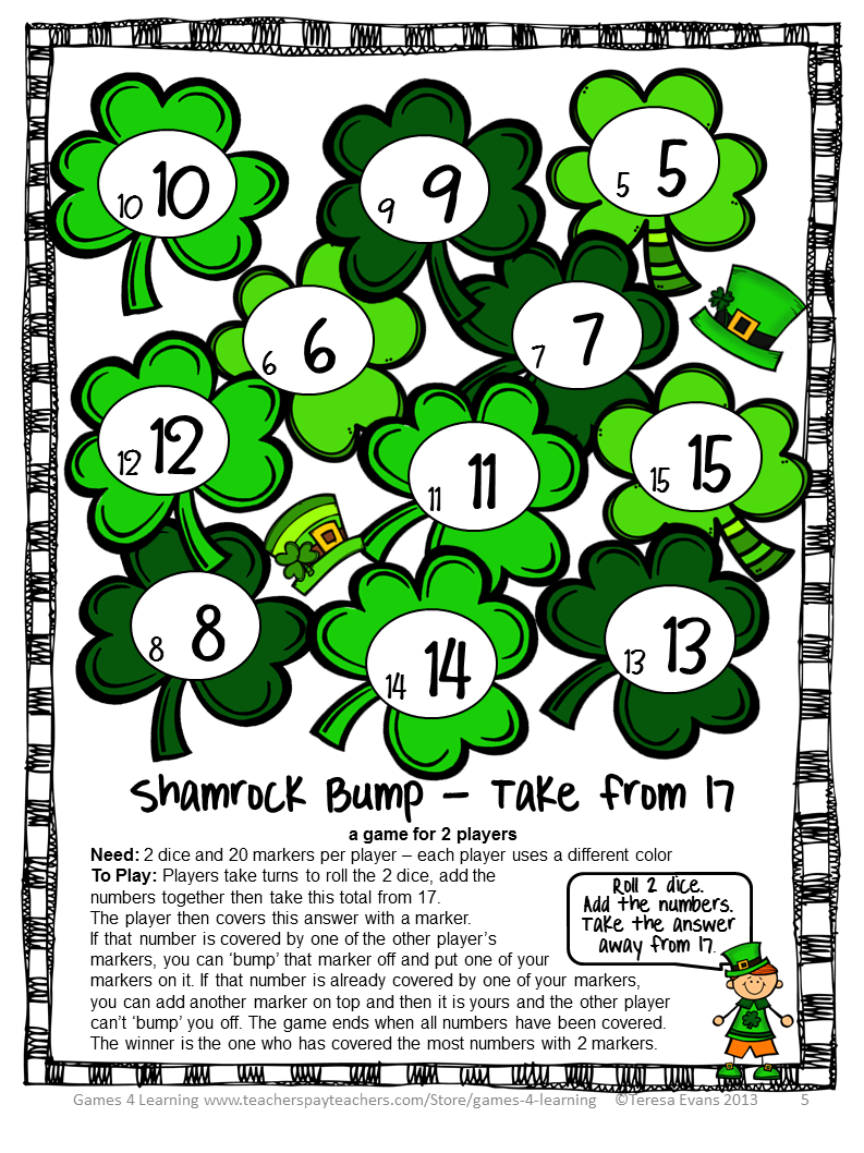 Fun Games 4 Learning: St. Patrick's Day Math FREEBIES