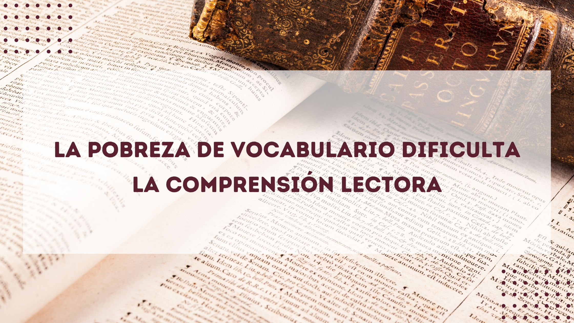 La pobreza de vocabulario dificulta la comprensión lectora La pobreza de vocabulario dificulta la comprensión lectora