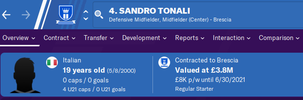 FM20 Wonderkid Analysis - Sandro Tonali FM20 Wonderkid Analysis - Sandro Tonali