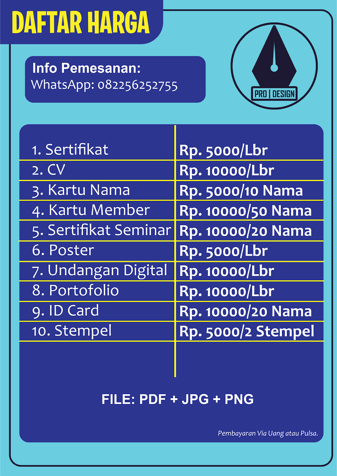 Daftar Harga  Jasa Desain  Termurah TutupPulpen Id